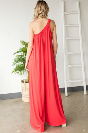 One Shoulder Wide Leg Jumpsuit