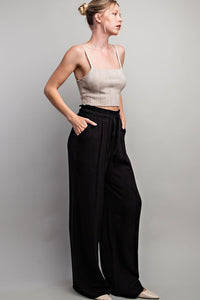 LINEN WIDE LEG PANTS