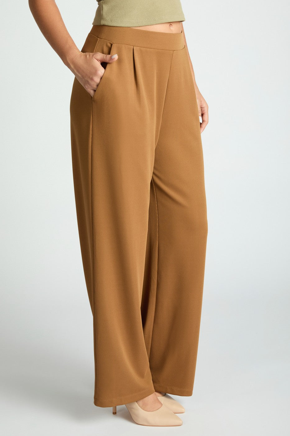 Micro Waffle Textured Bootcut Trouser