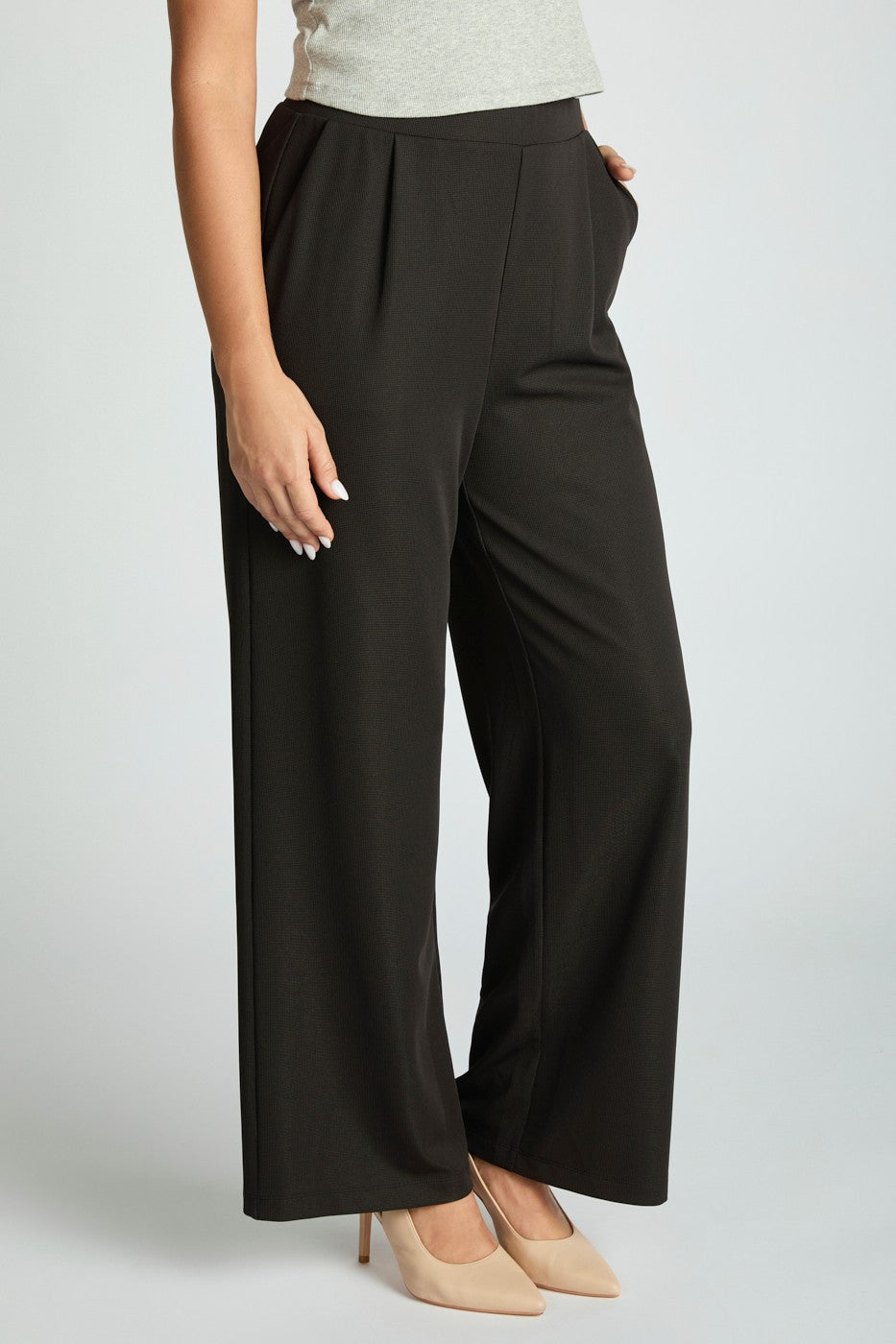 Micro Waffle Textured Bootcut Trouser