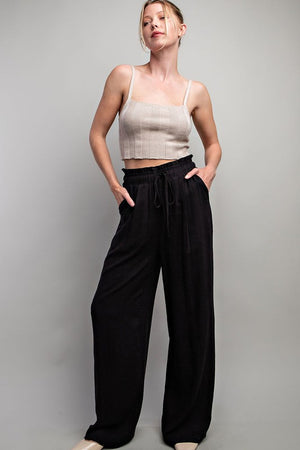 LINEN WIDE LEG PANTS