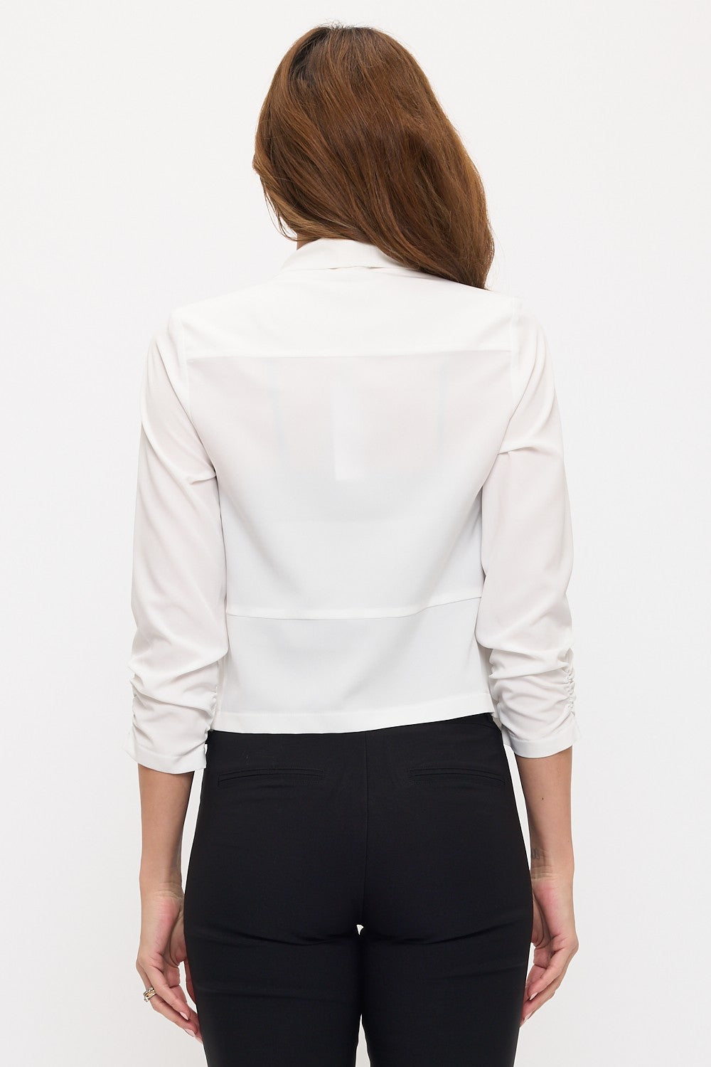 Open Loose Blazer Cinched Slv
