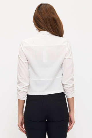 Open Loose Blazer Cinched Slv