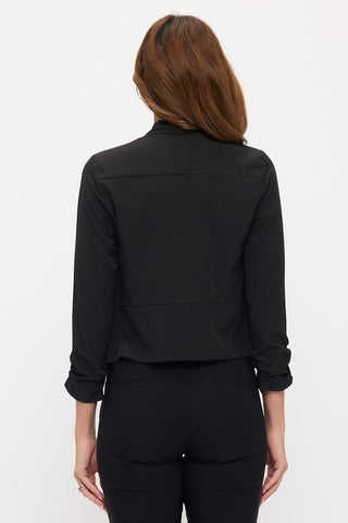 Open Loose Blazer Cinched Slv