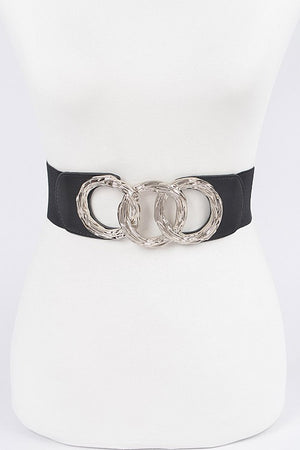 Triple O Ring Buckle Elastic Belt