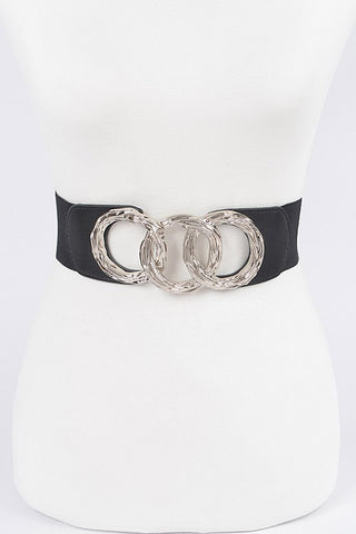 Triple O Ring Buckle Elastic Belt