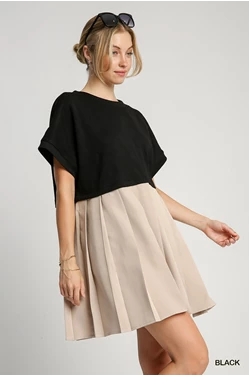 Round Neck Knit Skirt Dress