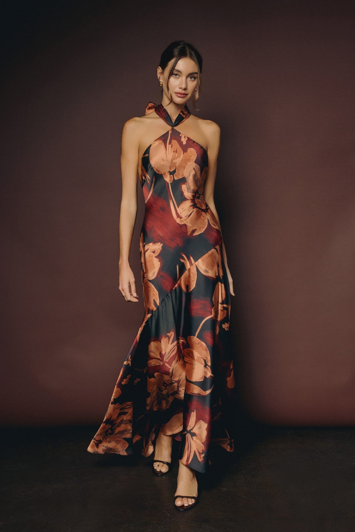 Floral Convertible Halter Maxi Dress