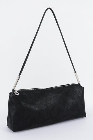 Minimalist Zipper Baguette Shoulder Bag