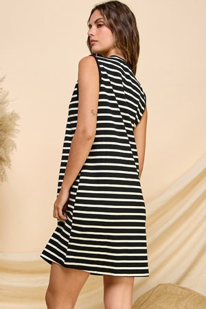 Seaside Serenity Stripe Mini Dress