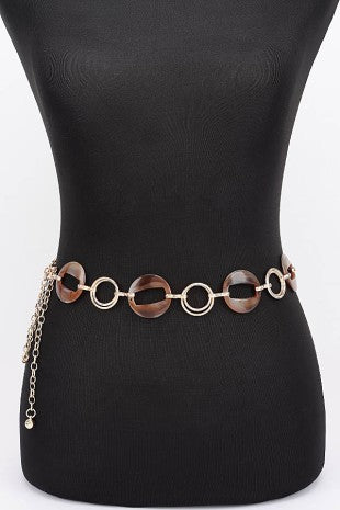 Hollow Disc & Double Ring Link Waist Chain