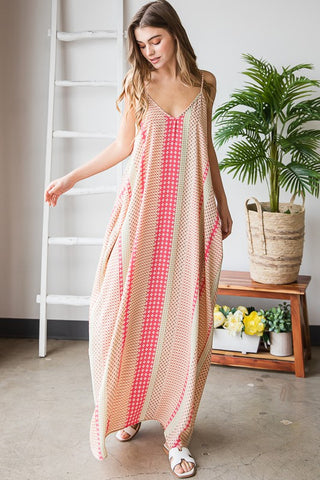 MULTI MAXI DRESS WITH POCKET