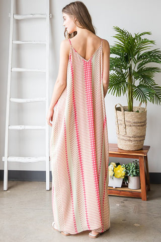 MULTI MAXI DRESS WITH POCKET