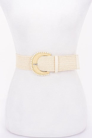 Faux Straw Stretch Belt
