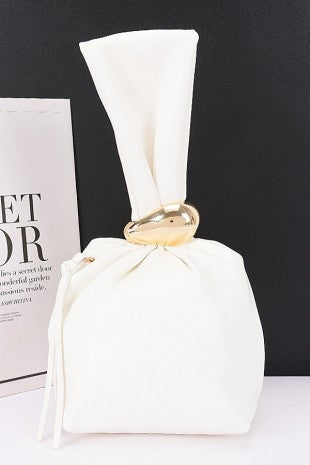 Faux Leather Wrist Bag