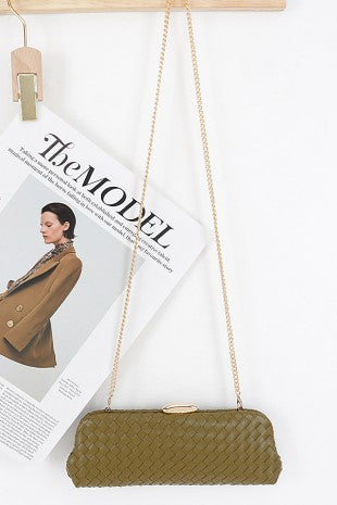 Woven Frame Clutch Bag