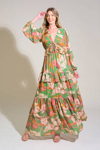 A printed woven maxi dress