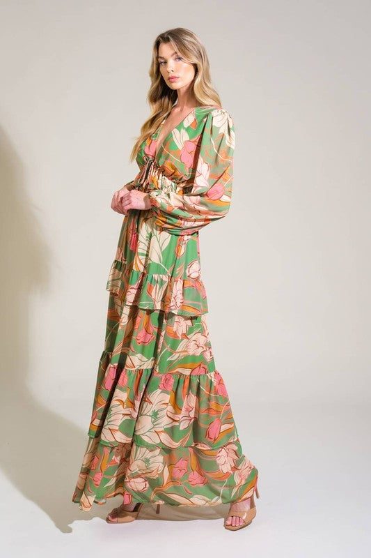 A printed woven maxi dress