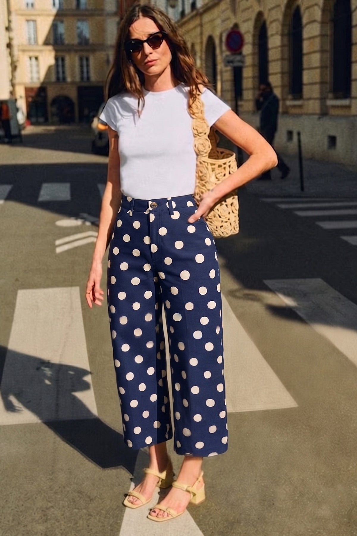 Polka Dot Barrel Casual Pants