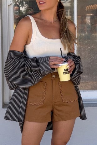 Scallop Detail Pocket Colette Shorts