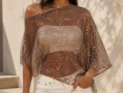 Sequince Off Shoulder Poncho