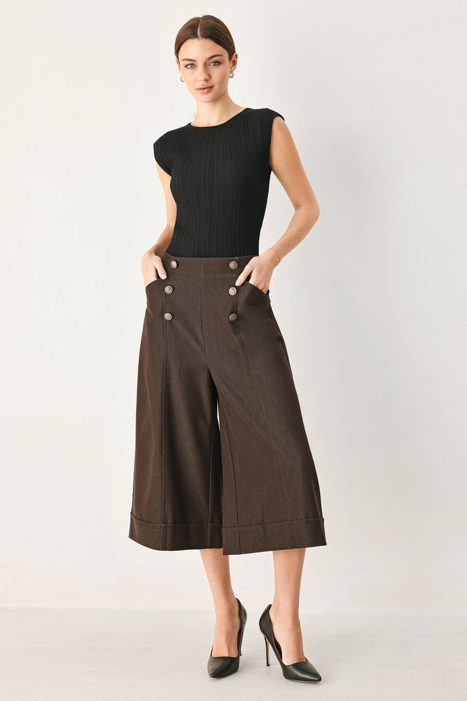 Solid Culotte Pant