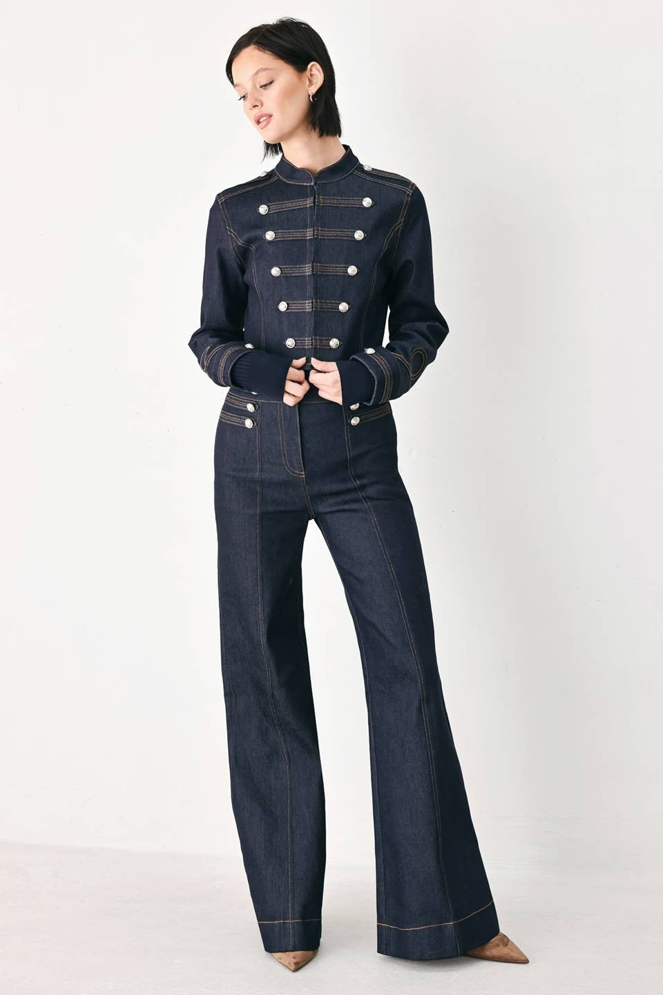 Denim Miliary Jacket