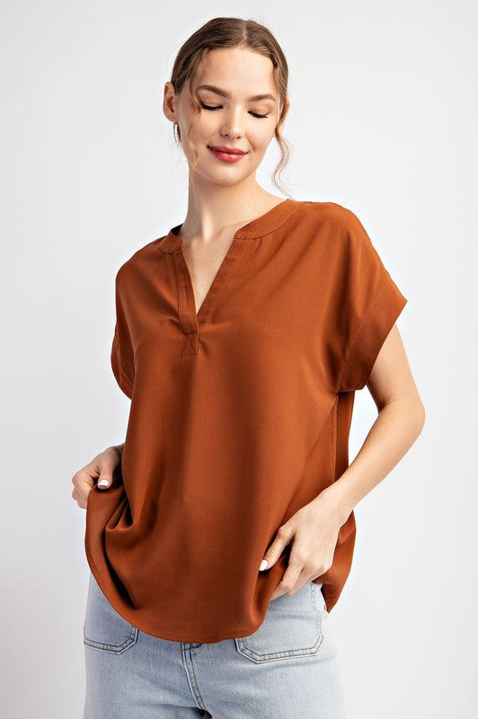 SHORT SLEEVE BLOUSE TOP