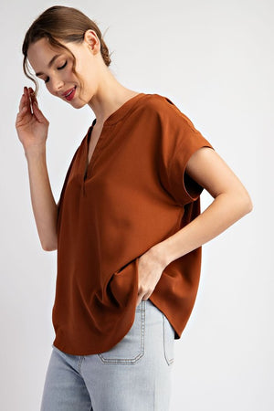 SHORT SLEEVE BLOUSE TOP