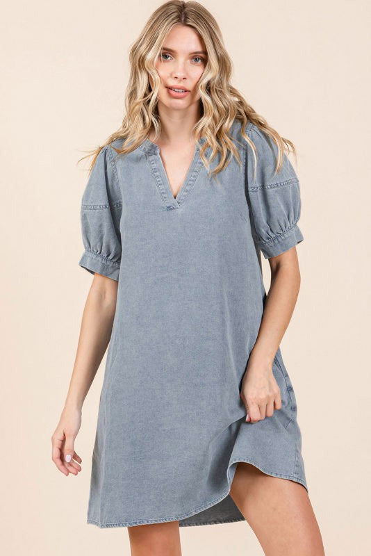 Denim Pockets Dress