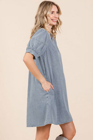 Denim Pockets Dress