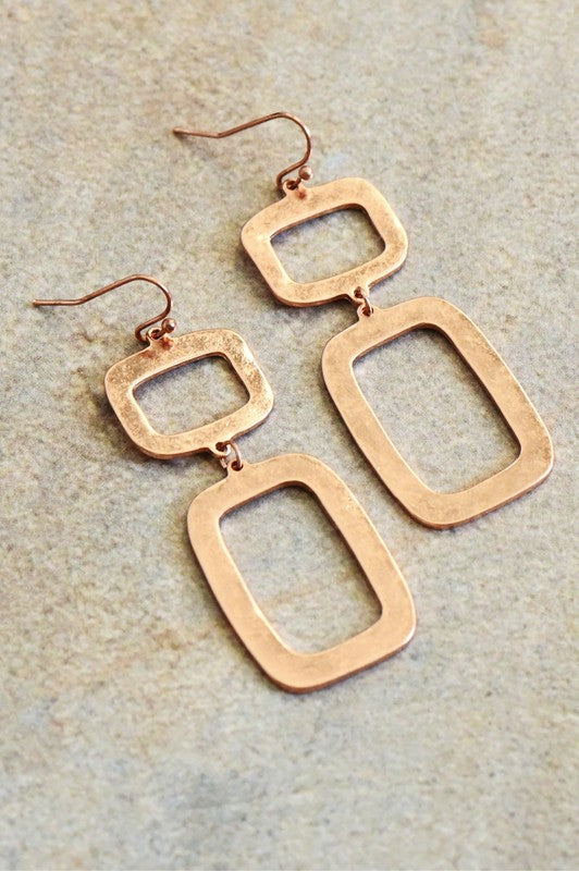 Hammered Metal Drop Earrings