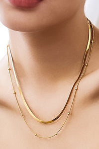 18K Gold Non-Tarnish Stainless Steel Necklace