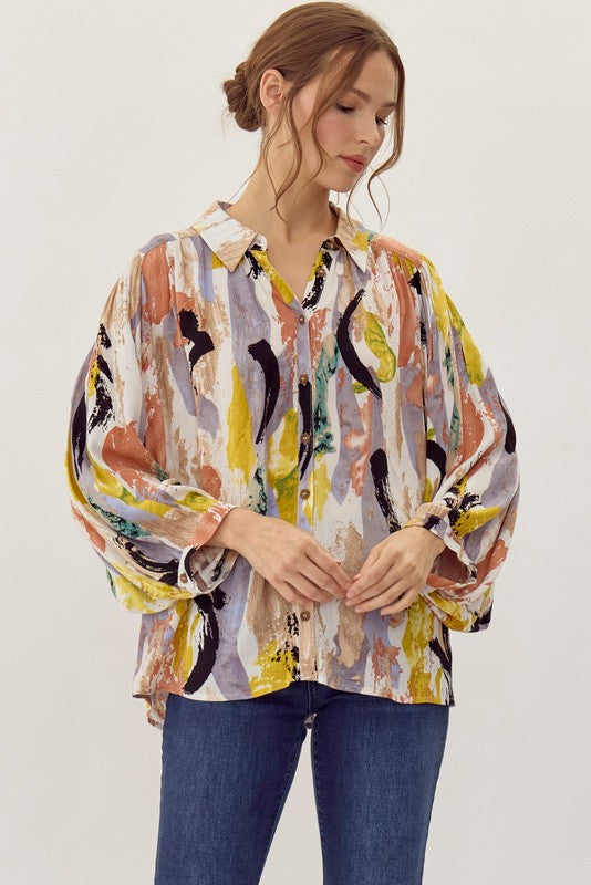 Faith Watercolor Abstract Print Top