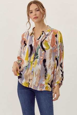 Faith Watercolor Abstract Print Top