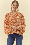 Print Long Dolman Sleeves Top