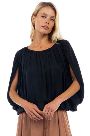 Grecian Drape Bubble Blouse