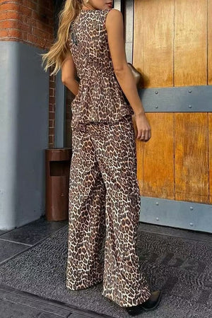 Animal Print Wide Leg Pant