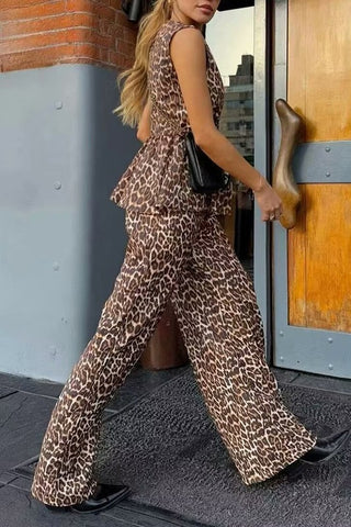 Animal Print Wide Leg Pant