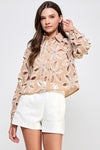 LONG SLV LAZER CUT SEE THROUGH SHIRT