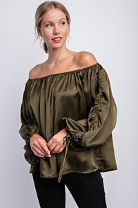 BALLON SLEEVE OFF THE SHOULDER BLOUSE