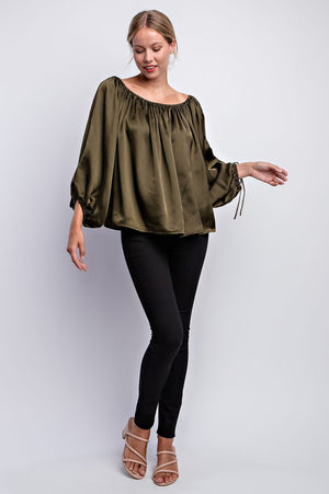 BALLON SLEEVE OFF THE SHOULDER BLOUSE