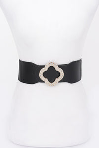 Faux Leather Metal metal Buckle Stretch Belt