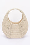 Faux Straw Hard Hobo Bag