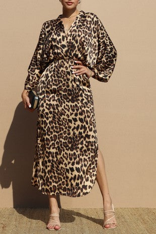 LEOPARD LOOSE FIT LONG DRESS