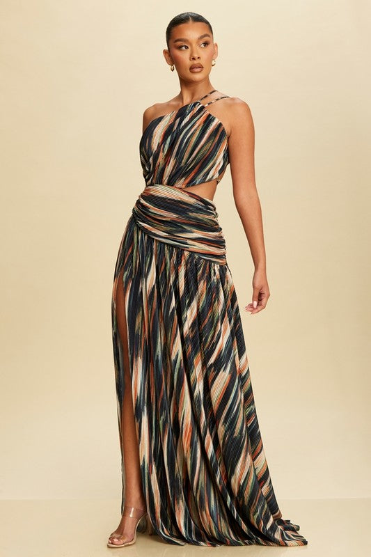 PLEATED MULTI COLOR DRESS