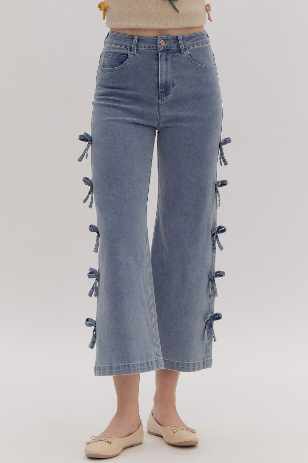 Cropped mid-rise denim jeans