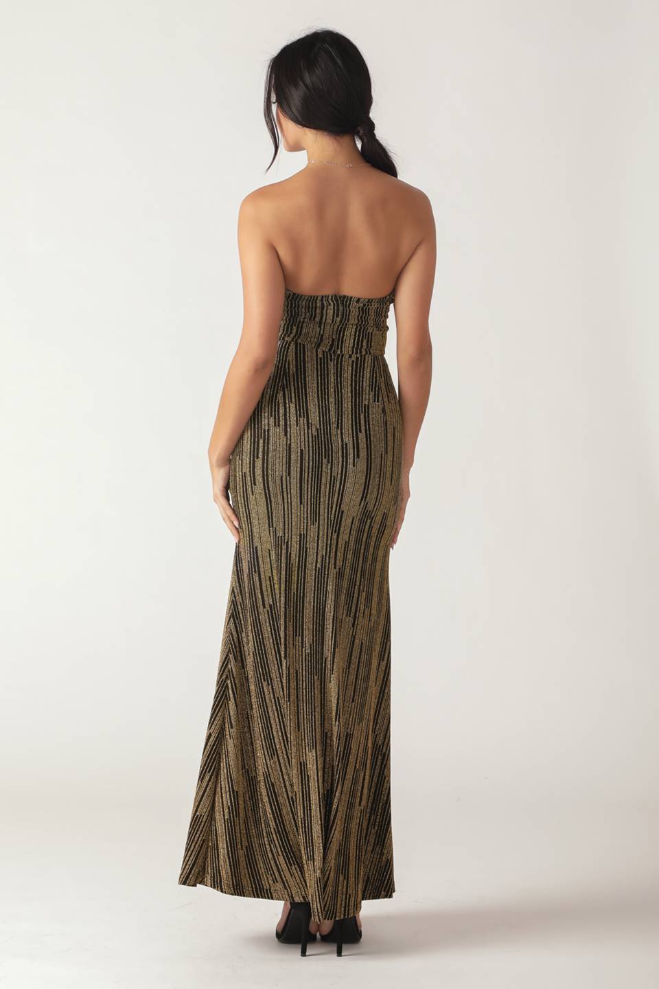 A metallic threaded woven maxi dress