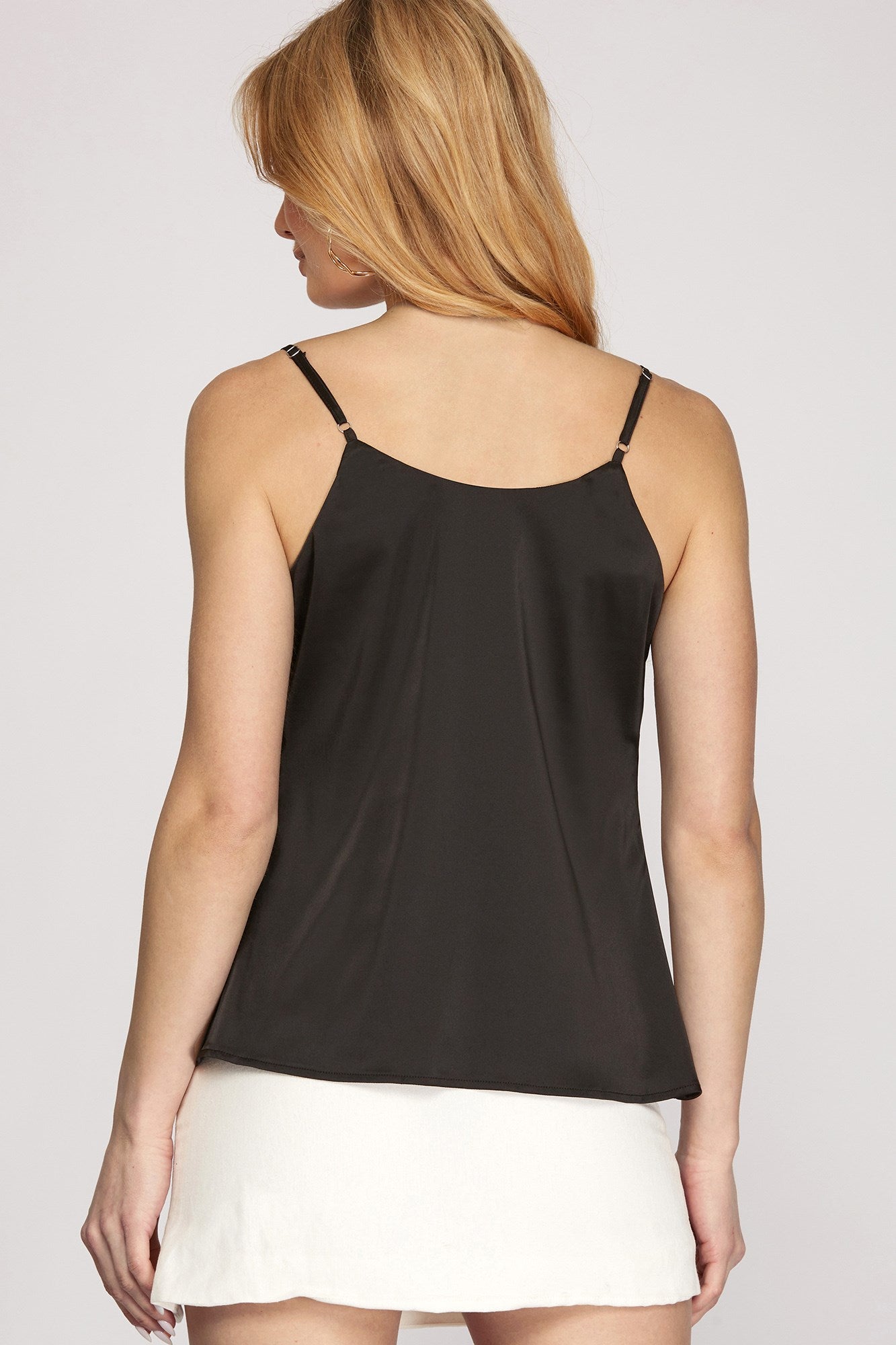 SATIN COWL NECK CAMI TOP