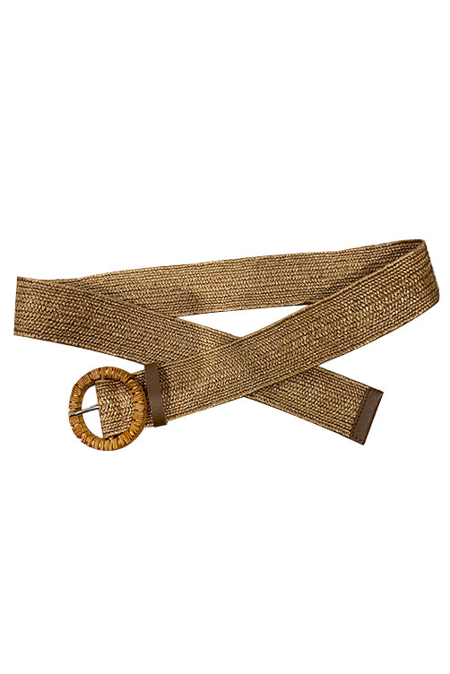 RATTAN STRETCH CIRCLE BUCKLE BELT